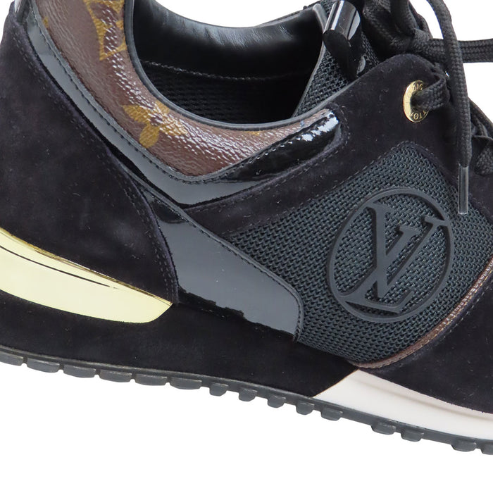 LOUIS VUITTON 
LVサークル ロゴ ローカット レザー スウェード パテント レースアップ 
ランアウェイ ライン スニーカー 
モノグラム