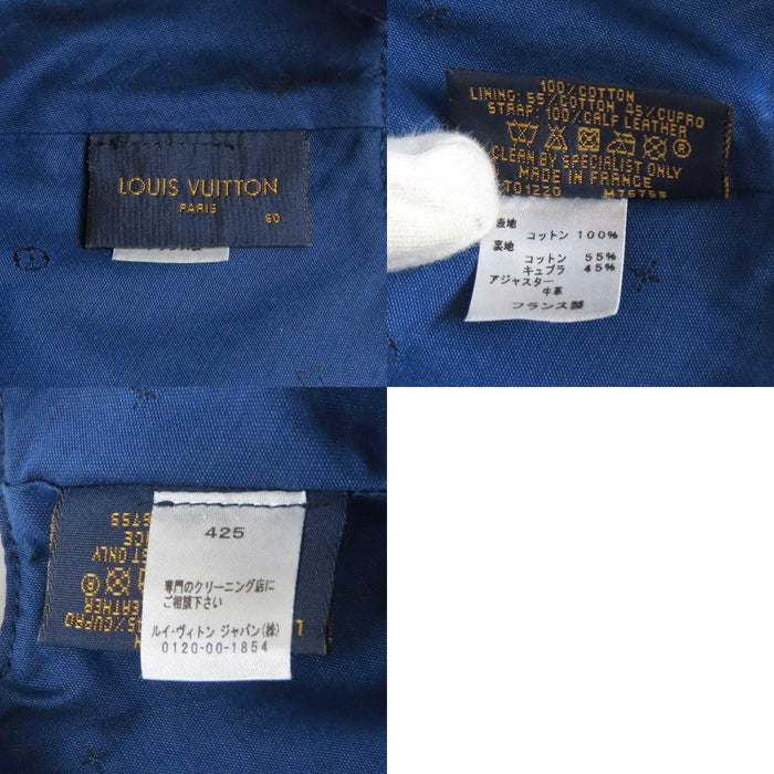 LOUIS VUITTON 
LV コットン レザー 
モノグラム ヒッコリーストライプ キャップ