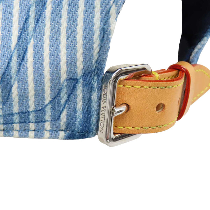 LOUIS VUITTON 
LV コットン レザー 
モノグラム ヒッコリーストライプ キャップ