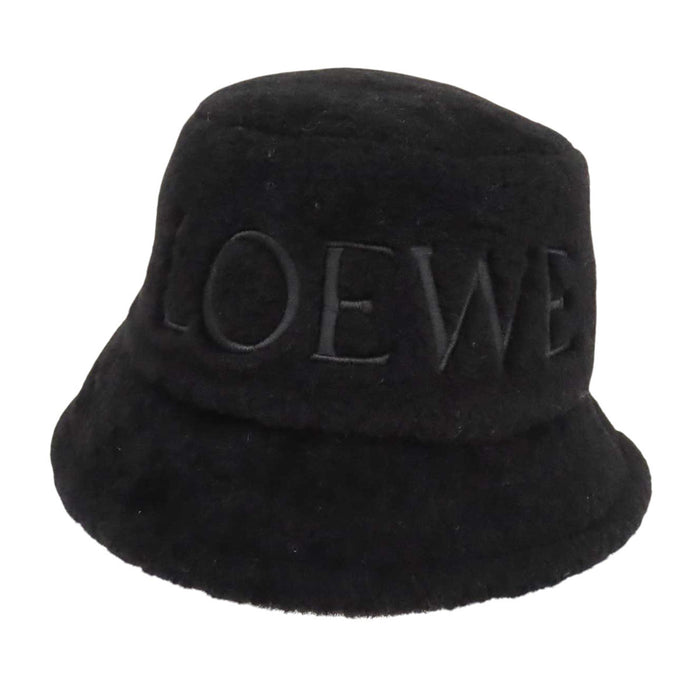 LOEWE 
ラムレザー ボア 
ロゴ エンブロイダリー シアリング バケットハット