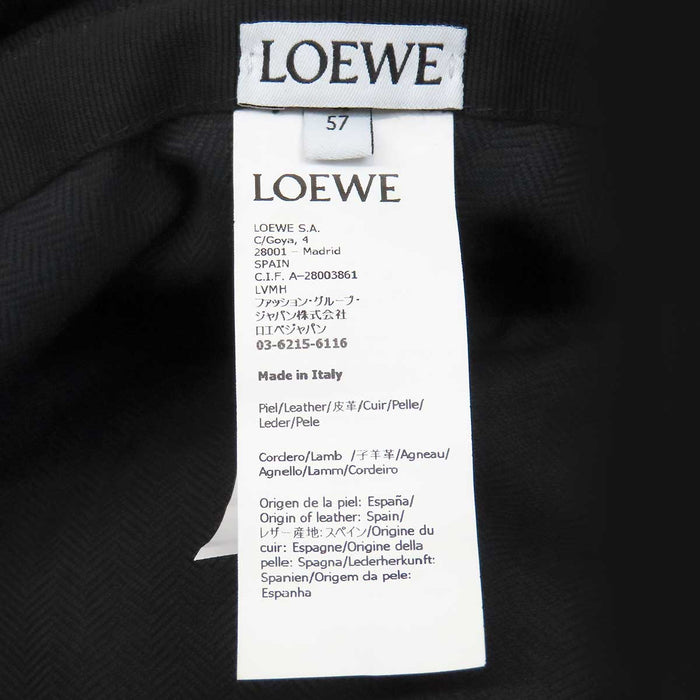 LOEWE 
ラムレザー ボア 
ロゴ エンブロイダリー シアリング バケットハット