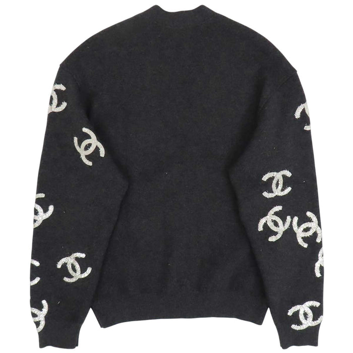 CHANEL 
COCO CC ココボタン 
ココマーク ラメ カシミヤ カーディガン