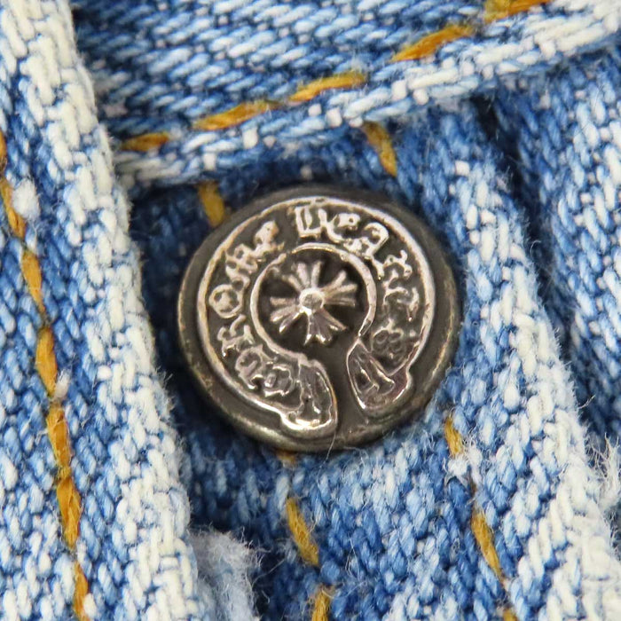 CHROME HEARTS 
LEVI'S CH クロスボール ボタン ホースシュー コットン レザー 
リーバイス クロスパッチ デニムパンツ