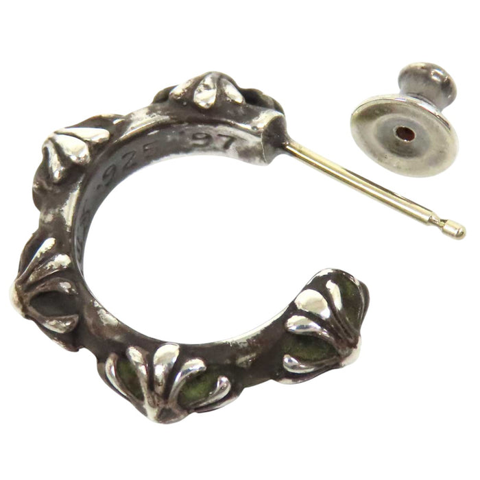 CHROME HEARTS 
HOOP CROSS SML Silver 
Cross Band Hoop Earring