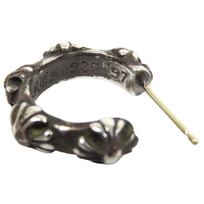 CHROME HEARTS 
HOOP CROSS SML Silver 
Cross Band Hoop Earring