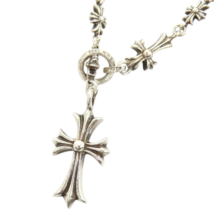 CHROME HEARTS 
CHKE CHN TNYE W/CH CRS ファットクロス ECHプラス 
タイニーE チョーク チェーン ロザリオ ネックレス 24インチ