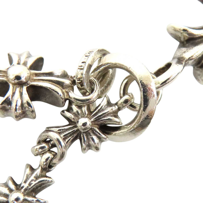 CHROME HEARTS CHKE CHN TNYE W/CH CRS Fat Cross ECH Plus Tiny E Choke Chain Rosary Necklace 24 inch