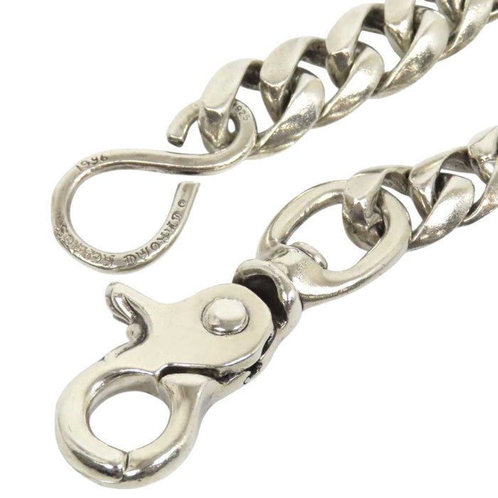 CHROME HEARTS 
CH CLASSIC SHORT-S Crossball Silver 1996 Engraved 
1-Clip Short Classic Wallet Chain