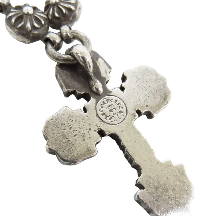 CHROME HEARTS 
CH Plus Silver 
Filigree Cross Crossball Necklace