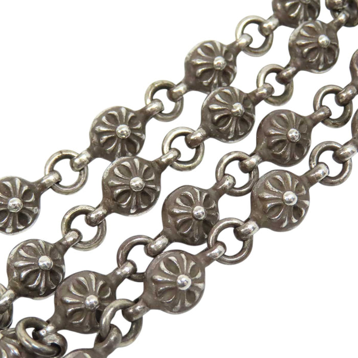 CHROME HEARTS 
CH Plus Silver 
Filigree Cross Crossball Necklace