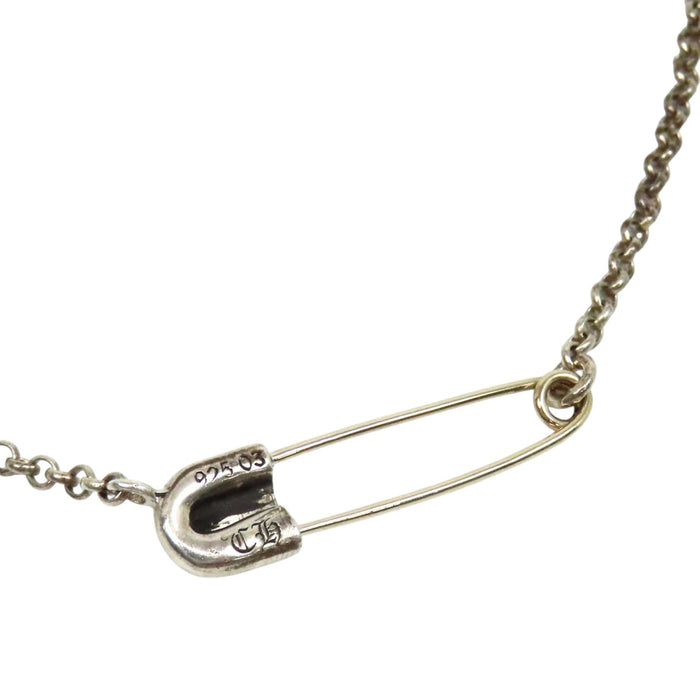 CHROME HEARTS CH Plus Safety Pin Silver 20inch 2001 Engraving Safety Pin Roll Chain Necklace 20 inch