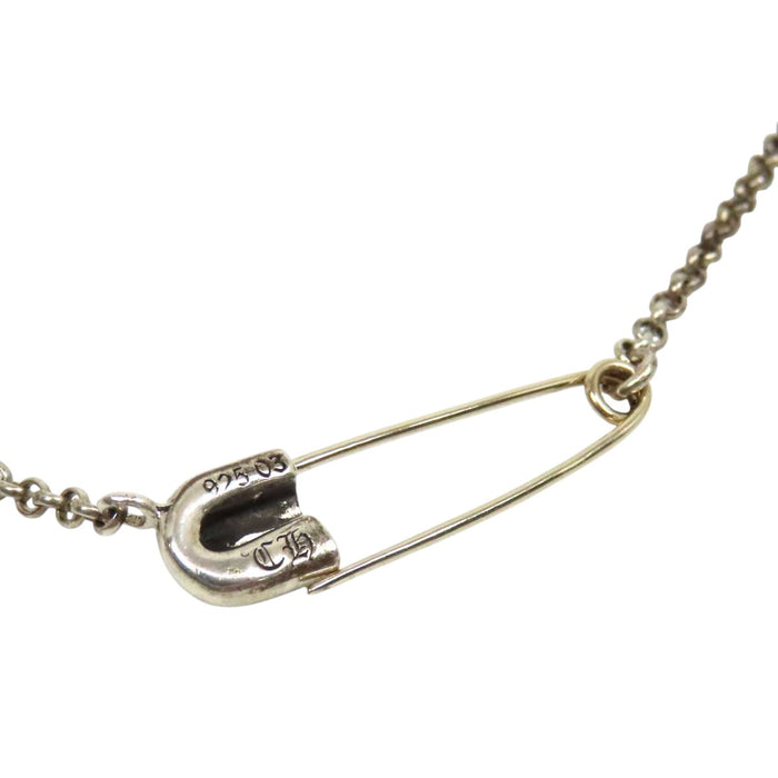 CHROME HEARTS CH Plus Safety Pin Silver 20inch 2001 Engraving Safety Pin Roll Chain Necklace 20 inch
