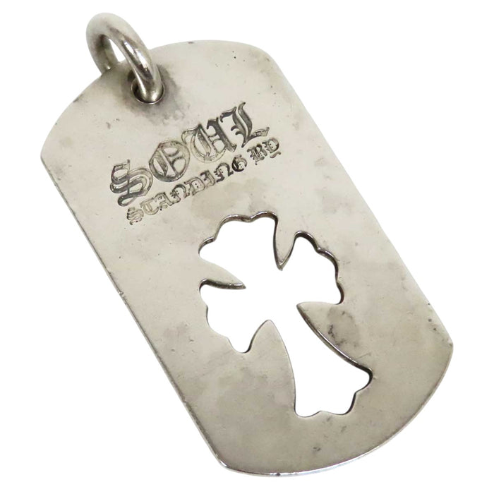 CHROME HEARTS 
CH Silver, 2004 Engraved 
Kyosuke Himuro Cutout Large Dog Tag Initial Top