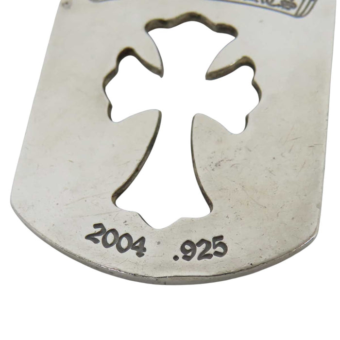 CHROME HEARTS 
CH Silver, 2004 Engraved 
Kyosuke Himuro Cutout Large Dog Tag Initial Top