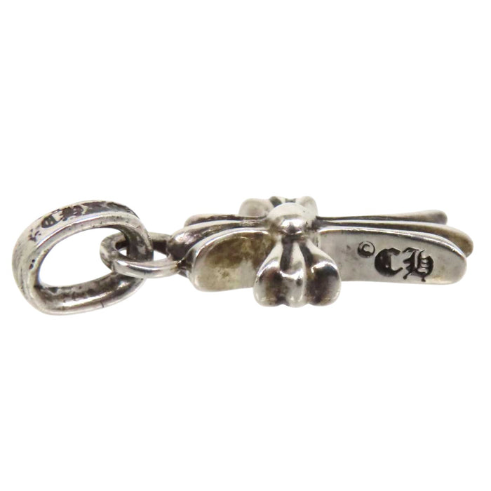 CHROME HEARTS CH CRS BBYFAT P SAP Pave Silver 2004 Engraving Babyfat Sapphire Charm