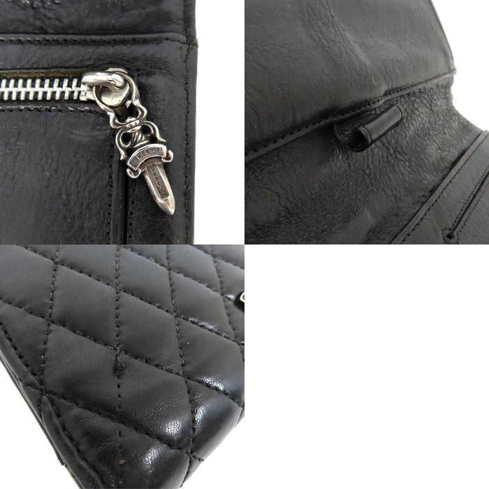 CHROME HEARTS 
WAVE4 QLT 3SNP #4 CHプラス スクロールラベル ダガー 
ウェーブ キルティング レザー ウォレット