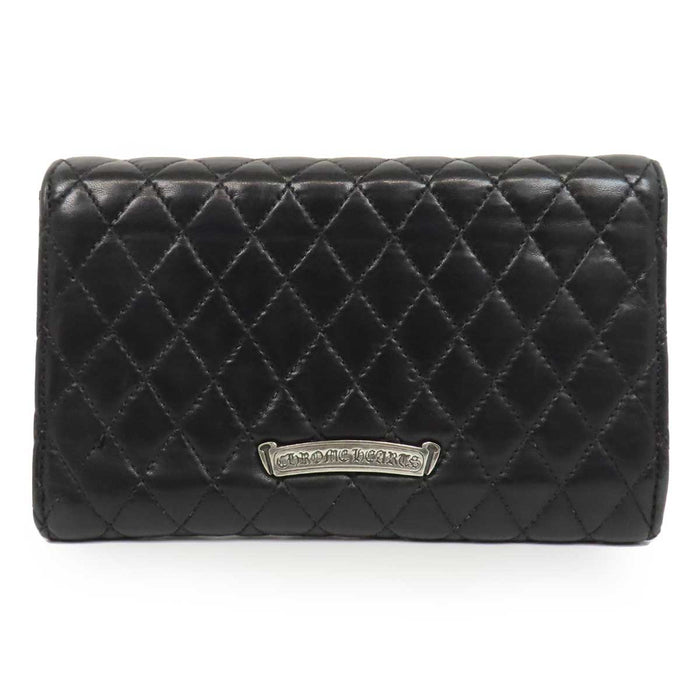 CHROME HEARTS 
WAVE4 QLT 3SNP #4 CHプラス スクロールラベル ダガー 
ウェーブ キルティング レザー ウォレット