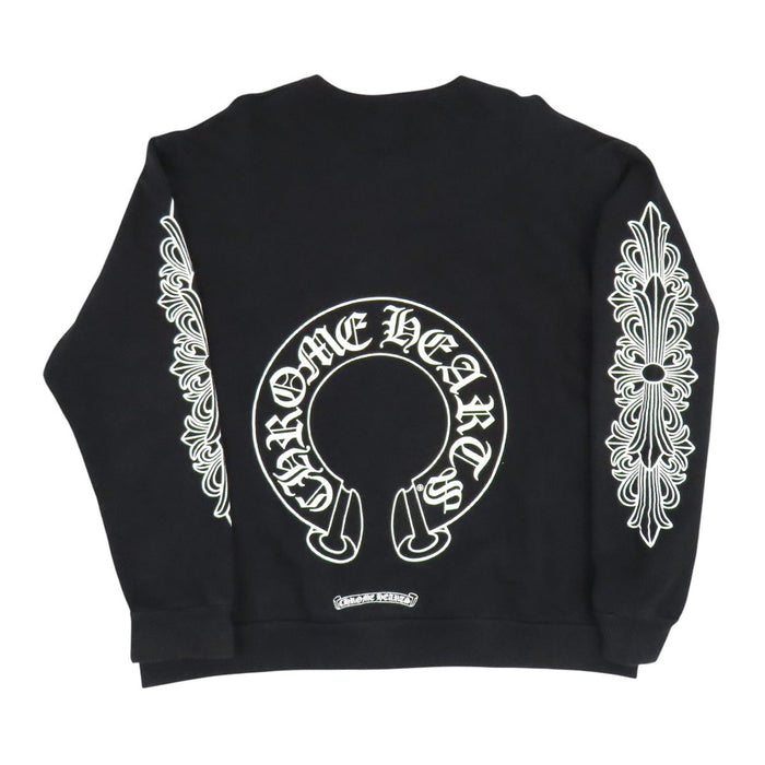 CHROME HEARTS 
CH コットン 裏起毛 
袖フローラル ホースシュー スウェット
