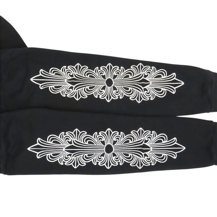 CHROME HEARTS 
CH コットン 裏起毛 
袖フローラル ホースシュー スウェット