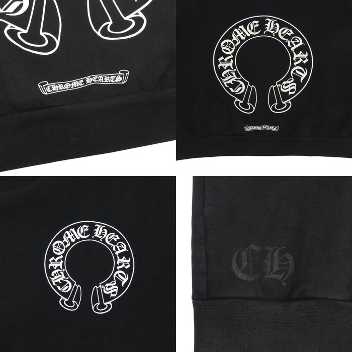 CHROME HEARTS 
CH コットン 裏起毛 
袖フローラル ホースシュー スウェット
