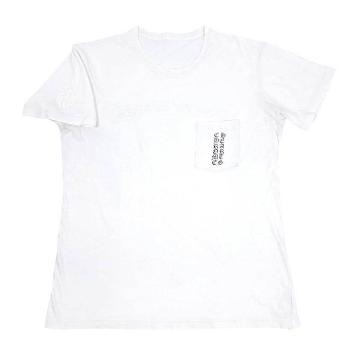 CHROME HEARTS 
CH コットン バーティカルロゴ 
スクロールラベル セメタリークロス Tシャツ