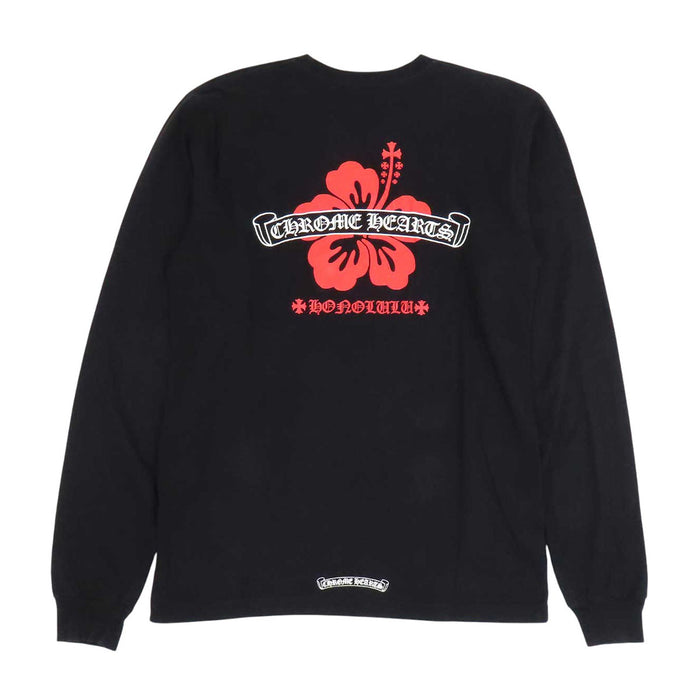 CHROME HEARTS  
Maglietta a maniche lunghe in cotone con etichetta a scroll  
Ibisco, edizione limitata Honolulu