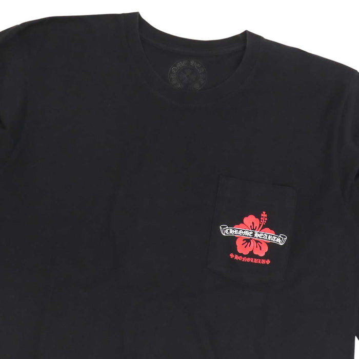 CHROME HEARTS  
Maglietta a maniche lunghe in cotone con etichetta a scroll  
Ibisco, edizione limitata Honolulu