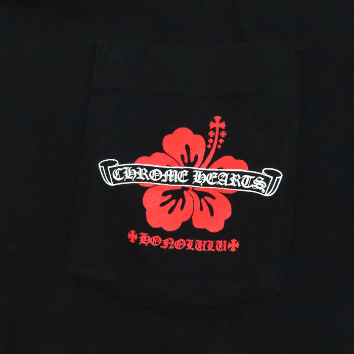 CHROME HEARTS  
Maglietta a maniche lunghe in cotone con etichetta a scroll  
Ibisco, edizione limitata Honolulu