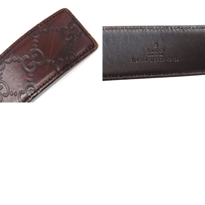 GUCCI 
GG レザー シルバーカラー金具 
インターロッキングG グッチシマ ベルト