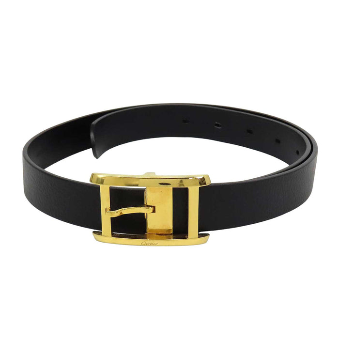 CARTIER  
Logo in pelle con metallo color oro  
Cinturino Tank