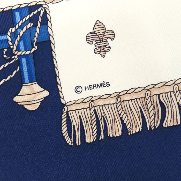 HERMES  
Queen's Coronation Scarf Large Silk  
Carré 90 VIEW OF THE GALLEY'S COACH THE RE