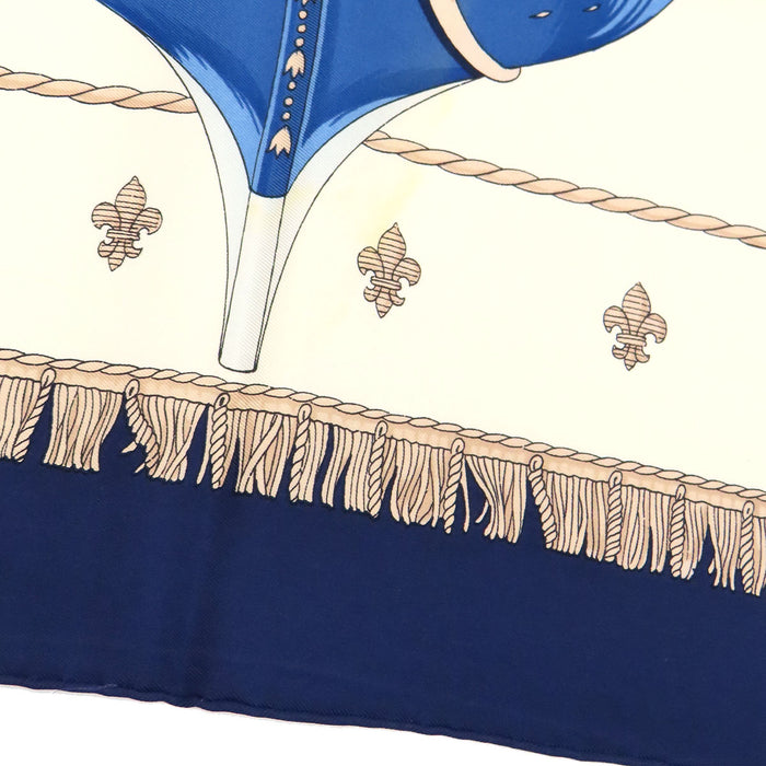 HERMES  
Queen's Coronation Scarf Large Silk  
Carré 90 VIEW OF THE GALLEY'S COACH THE RE