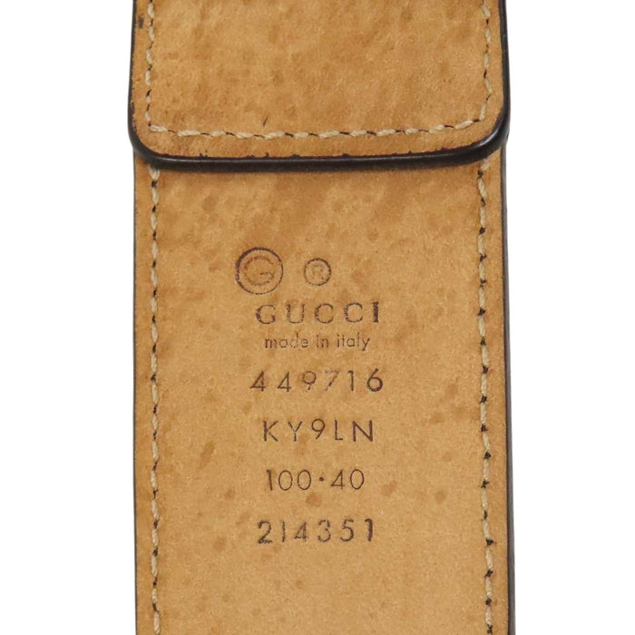 GUCCI 
総柄 ロゴ シルバーカラーメタル 
GG キャンバス レザー ベルト