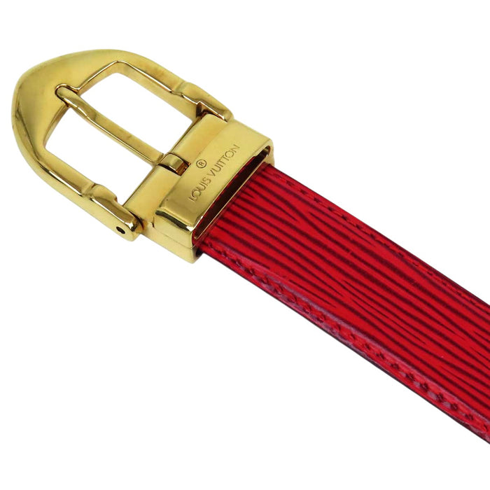 LOUIS VUITTON 
LV ロゴ レザー ゴールドカラーメタル 
サンチュール エピ ベルト