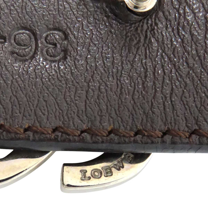 LOEWE  
Cintura reversibile in pelle chunky con fibbia anagramma e finiture color argento