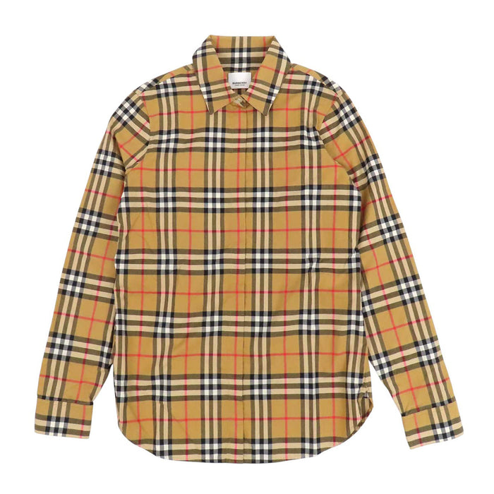 BURBERRY 
総柄 コットン 
ノバチェック ロングスリーブ シャツ
