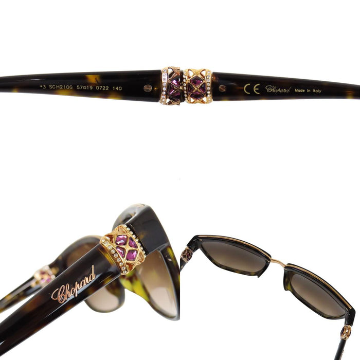 Chopard 
ビジュー ラインストーン ロゴ ゴールドカラーメタル 
サングラス