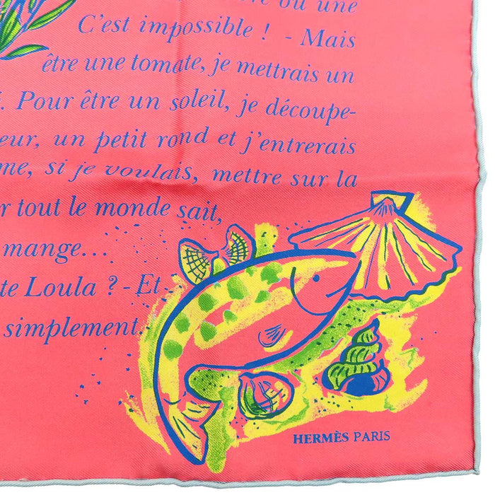 HERMES 
Carré 45 Ester Henwood neckerchief 
Gavroche 45 L'ete de Loula Loula's summer
