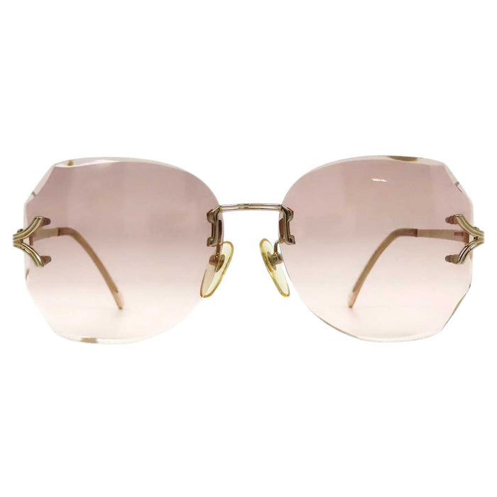YVES SAINT LAURENT 
YSLロゴ グラデーション 
ヴィンテージ リムレス サングラス