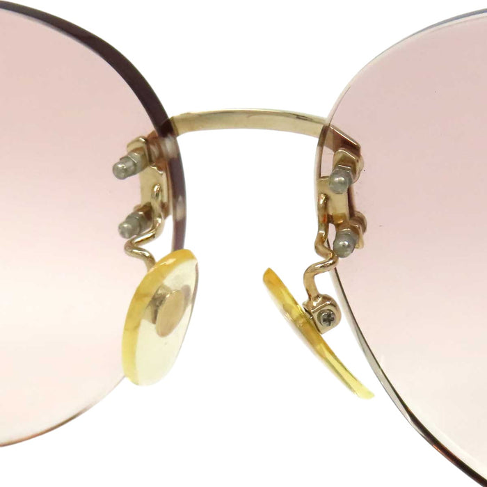 YVES SAINT LAURENT 
YSLロゴ グラデーション 
ヴィンテージ リムレス サングラス