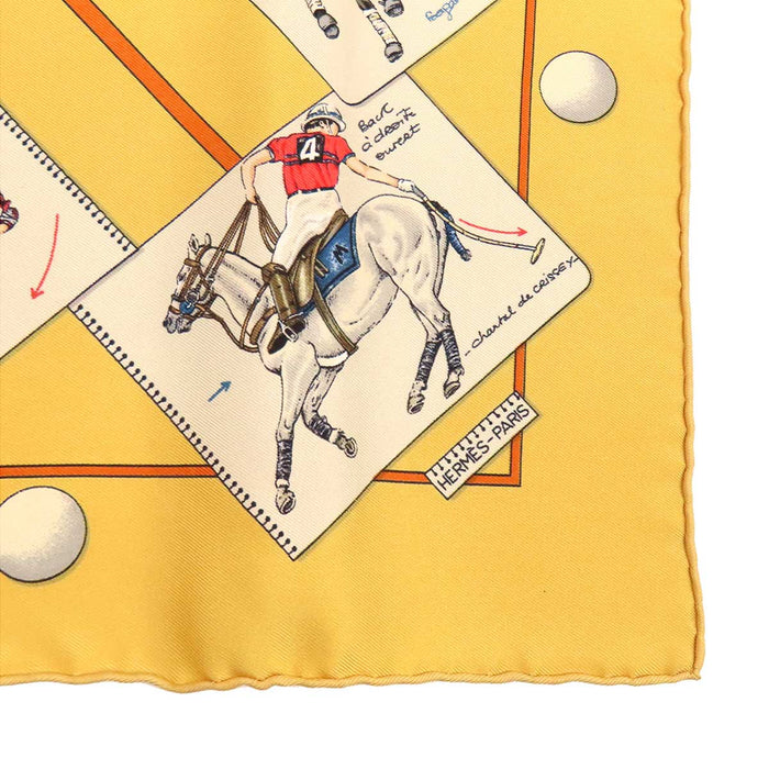 HERMES 
馬 騎手 シルク 
カレ 45 LE MONDE DU POLO ポロの世界 スカーフ