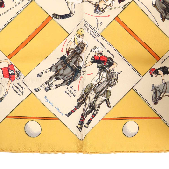 HERMES 
馬 騎手 シルク 
カレ 45 LE MONDE DU POLO ポロの世界 スカーフ