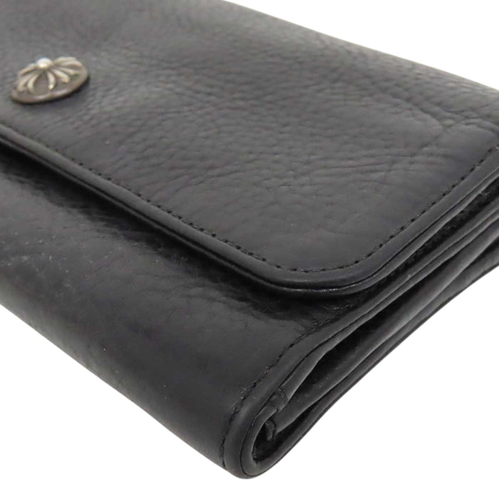 CHROME HEARTS 
CH JUDY クロスボール スクロールラベル レザー 
ジュディ クロスボタン ウォレット
