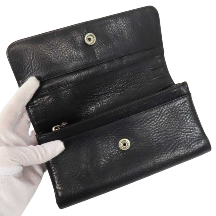 CHROME HEARTS CH JUDY Cross Ball Scroll Label Leather Judy Cross Button Wallet