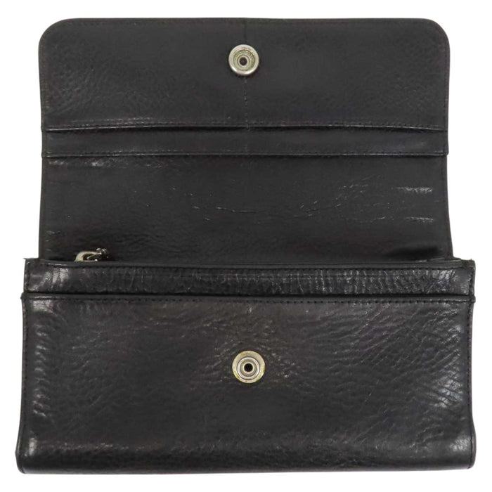 CHROME HEARTS CH JUDY Cross Ball Scroll Label Leather Judy Cross Button Wallet