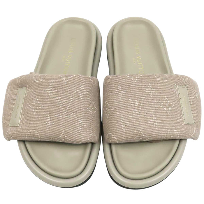LOUIS VUITTON 
LV キャンバス レザー フラット 
プール ピロー サンダル 
モノグラム