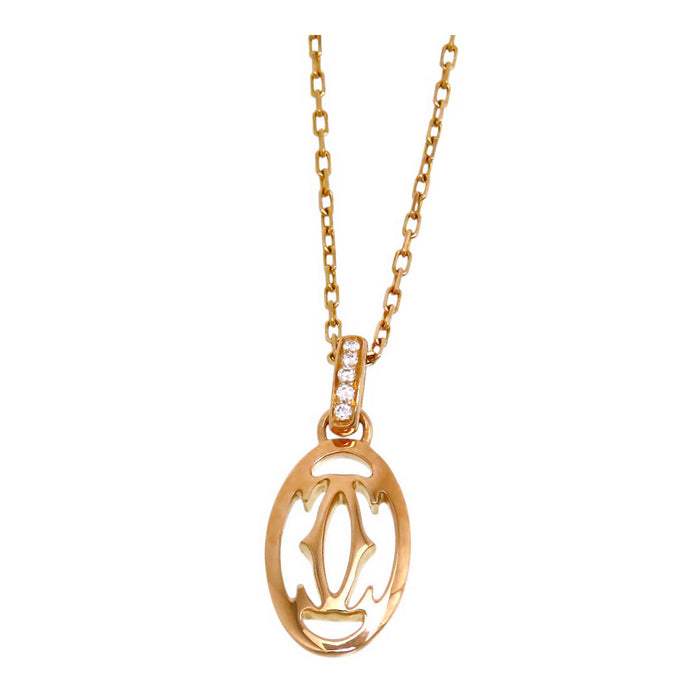 CARTIER 
ロゴ ドゥーブルC ダイヤモンド ネックレス