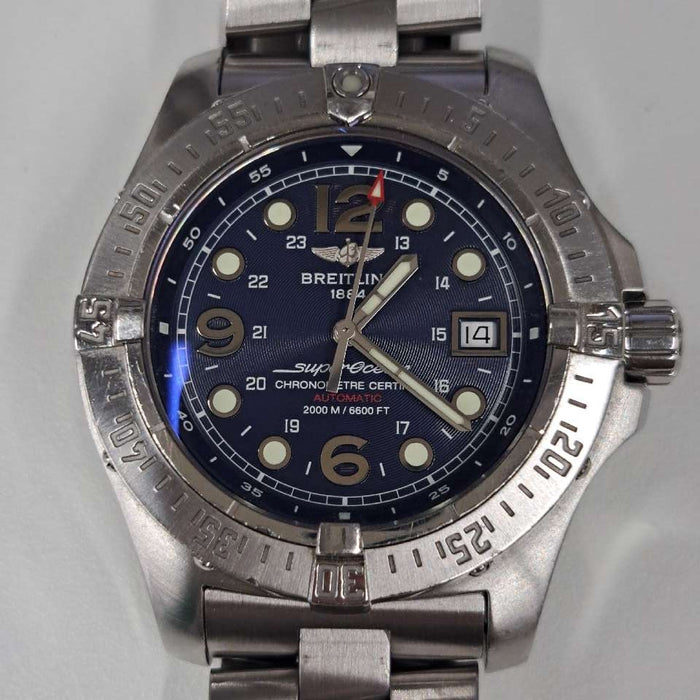 【WHOLESALES】
BREITLING 
A17390 
スーパーオーシャン 
箱　保　クロノメーター証　コマ