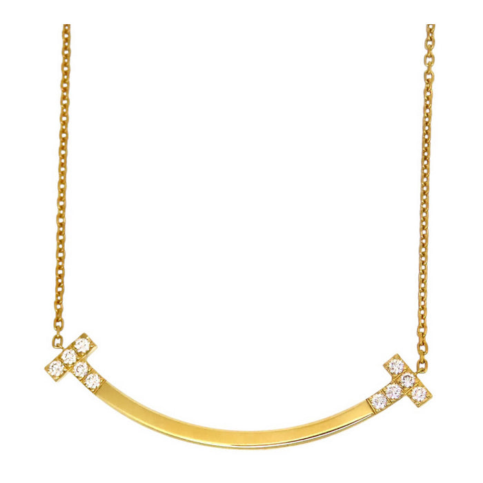 TIFFANY & Co.  
T Smile Diamond Necklace Medium