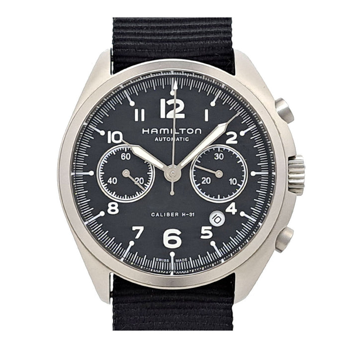 HAMILTON 
Khaki Pilot Pioneer 
With box and guarantee card